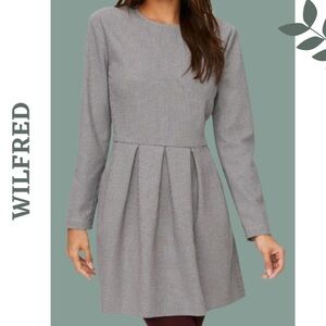 Wilfred Long Sleeve Knit Jersey Grey Mini Dress Pleated Skirt Size 0
